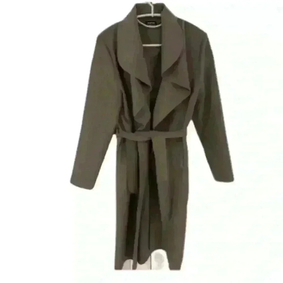 Boohoo Womens Long grey belted trench coat - Picture 2 of 8